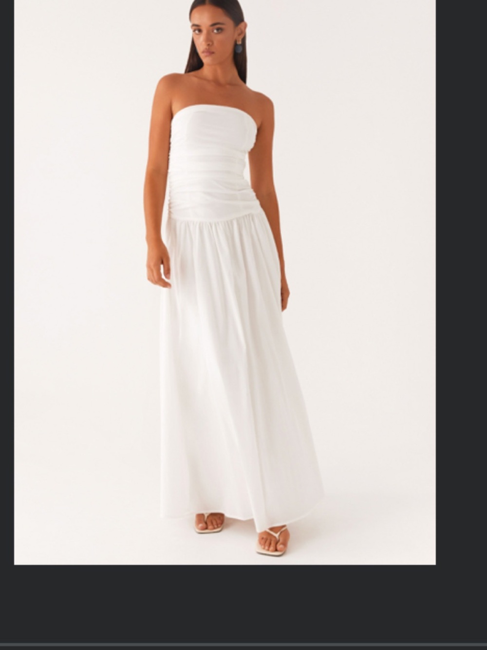 Peppermayo White Strapless Maxi Dress